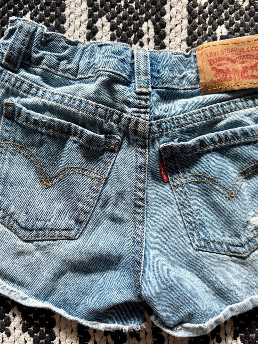 Levi's Light Blue Distressed Denim Shorts for Kids